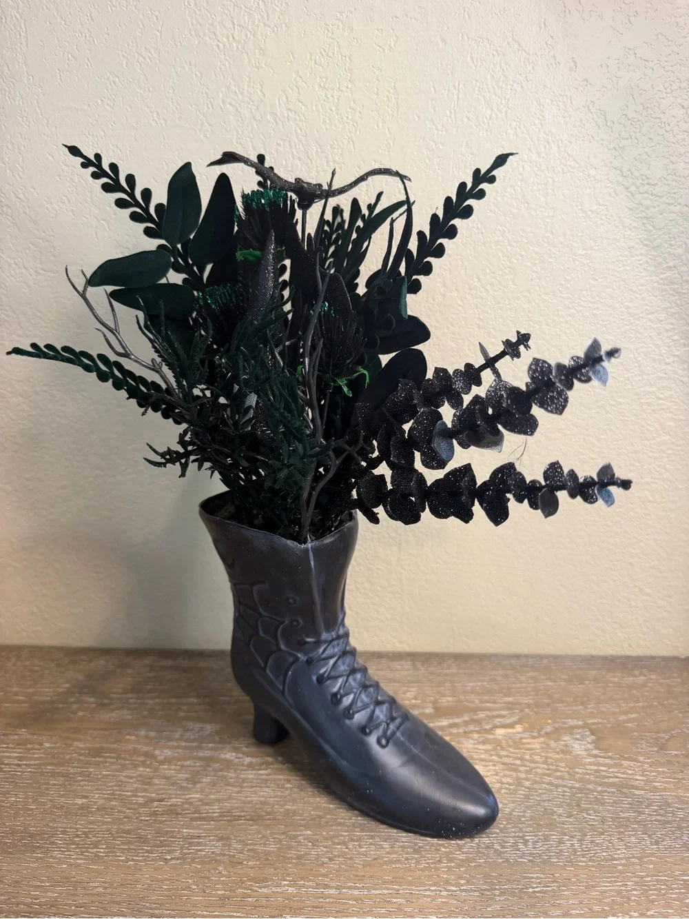 New Target Black Gothic Witch Boot Floral Arrangement